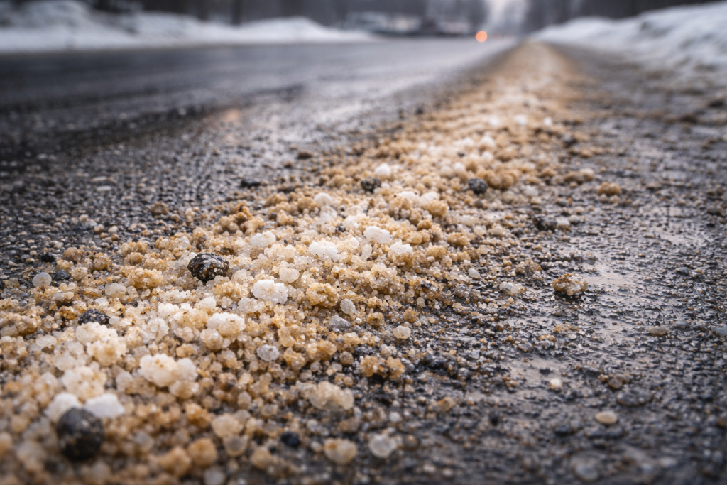 Соль и пескосоль: почему дешёвый противогололёдный материал редко оказывается выгодным